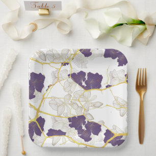 Assiettes En Carton Kintsugi japonais. Double face.