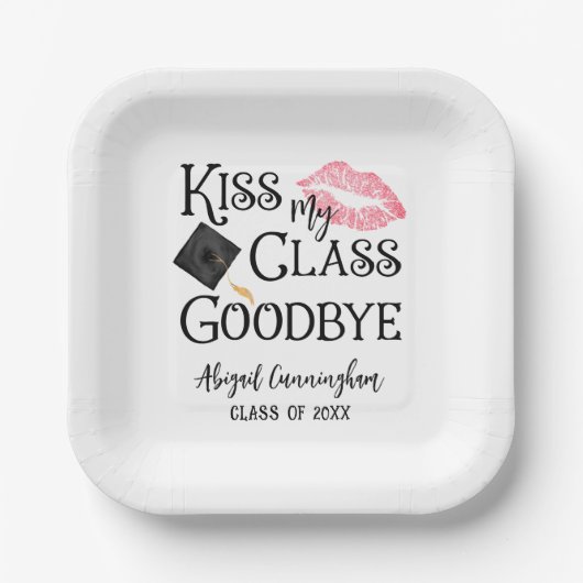 Assiettes En Carton Kiss My Class Goodbye Funny Graduation (Recto)