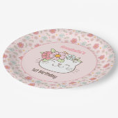 Assiettes En Carton Kitten Kitty Chat Rose fille 1er Anniversaire serv (Angle)