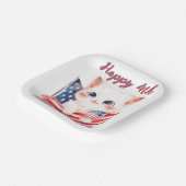 Assiettes En Carton Kitten patriotique 4 juillet Happy 4th Custom (Angulaire)