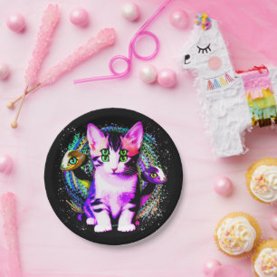 Assiettes En Carton Kitty Chat Psychique Esthétique Caractère
