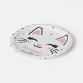 Assiettes En Carton Kitty Chat rose or fête d'anniversaire (Angle)