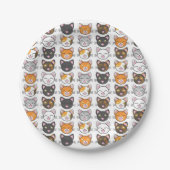 Assiettes En Carton Kitty Visages Chat Plaques de papier à thème (Devant)