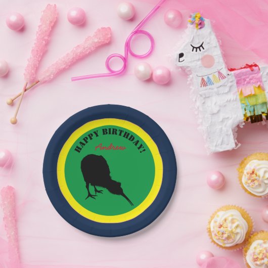 Assiettes En Carton Kiwi Bird & Happy Birthday, Parti néo-zélandais (Fête)