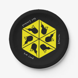 Assiettes En Carton Kiwi Bird & New Zealand/ Aotearoa Islands (pizza)