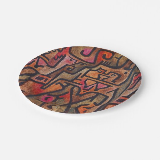 Assiettes En Carton Klee Expressionniste Forêt Abstraite Art Moderne (Angle)