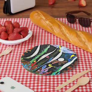 Assiettes En Carton Klee - Paysage aux oiseaux jaunes
