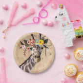 Assiettes En Carton Klimt Giraffe | Couronne De Fleurs (Fête)