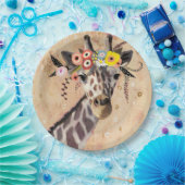 Assiettes En Carton Klimt Giraffe | Couronne De Fleurs (Fête)