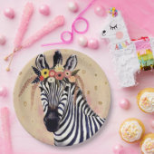 Assiettes En Carton Klimt Zebra | Orné De Fleurs (Fête)