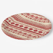 Assiettes En Carton  Knitted-Pattern   look   Nordic    folk art style (Angle)