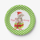 Assiettes En Carton Koala bear Happy Holidays green party plaque papie (Devant)