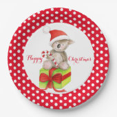Assiettes En Carton Koala bear Joyeuse plaque de papier de fête de Noë (Devant)
