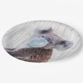 Assiettes En Carton Koala Blown Blue Bubble gomme Bois Texture (Angle)