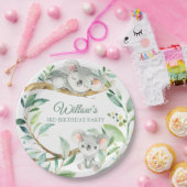 Assiettes En Carton Koala Green et Grey Custom Birday Party (Fête)