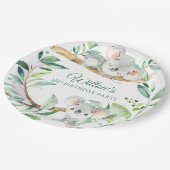 Assiettes En Carton Koala Green et Grey Custom Birday Party (Angle)