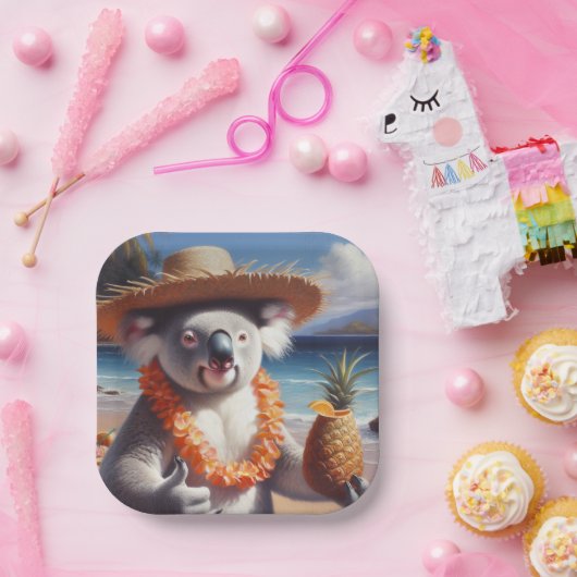 Assiettes En Carton Koala Luau (Fête)