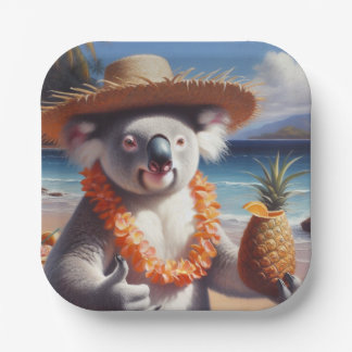 Assiettes En Carton Koala Luau