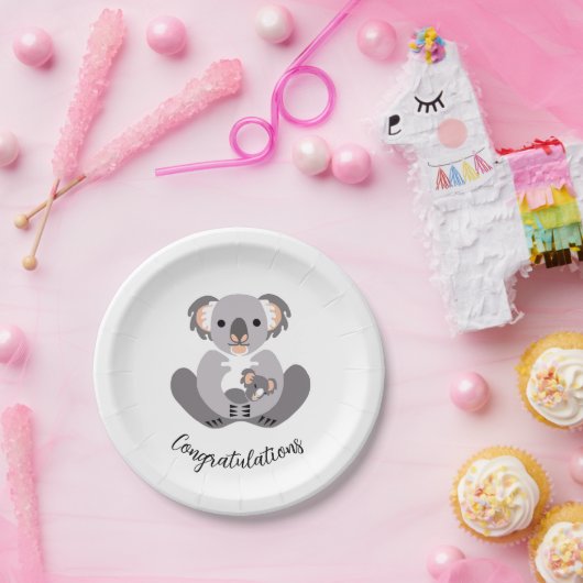 Assiettes En Carton KOALA mignon - Félicitations - Parti (Fête)