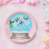 Assiettes En Carton Koala ours mignon globe neigeux rose girly
