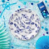 Assiettes En Carton Koi bleu et blanc (Fête)