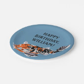 Assiettes En Carton Koi Fish Illustration Orange, fête d'anniversaire  (Angle)