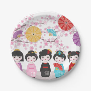 Assiettes En Carton Kokeshi Dolls
