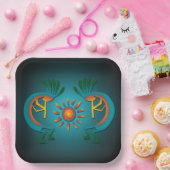 Assiettes En Carton Kokopelli avec Sun Turquoise Design 9"² (Fête)