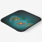 Assiettes En Carton Kokopelli avec Sun Turquoise Design 9"² (Angulaire)