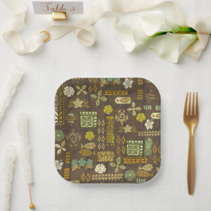 Assiettes En Carton Kona Coast Tiki Tropix