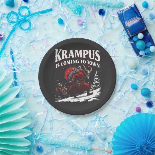 Assiettes En Carton Krampus arrive à Town Krampus Noël (Fête)