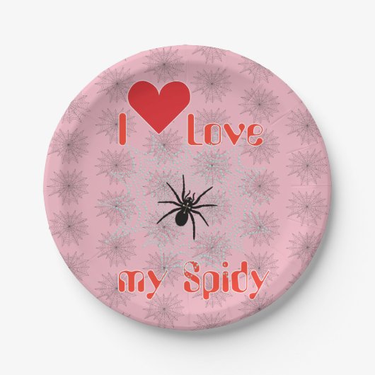 Assiettes En Carton Kreuzspinne im Netz mit Tautropfen wie Perlen (Devant)