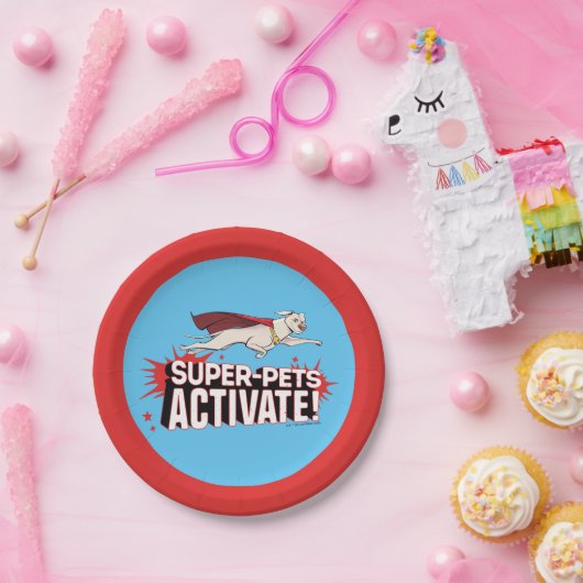 Assiettes En Carton Krypto : Super-Animaux Activez ! (Fête)