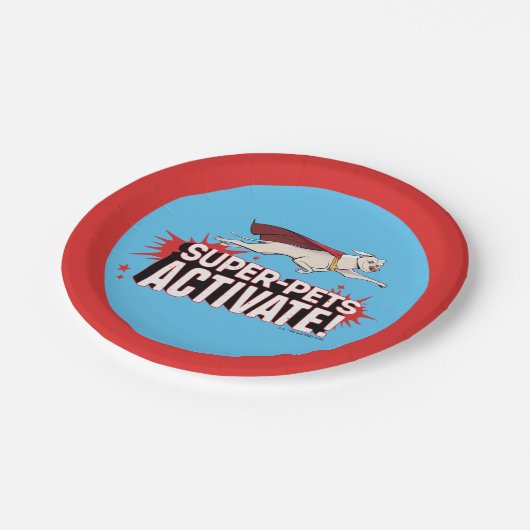 Assiettes En Carton Krypto : Super-Animaux Activez ! (Angle)