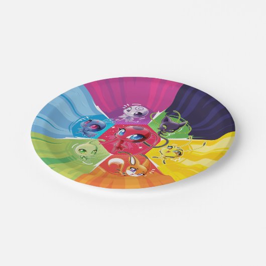 Assiettes En Carton Kwamis coloré (Angle)