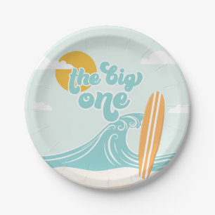 Assiettes En Carton La 1re fête d'anniversaire de The Big One Surf Bea