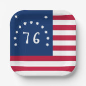 Assiettes En Carton La bannière de Bennington : le 76e drapeau de bata (Recto)