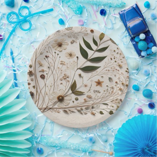 Assiettes En Carton La beauté de la nature Fleurs botaniques & Mariage (Fête)