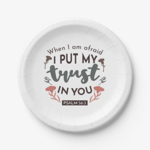 Assiettes En Carton La Bible Florale Verse Art 'Je mets ma confiance e