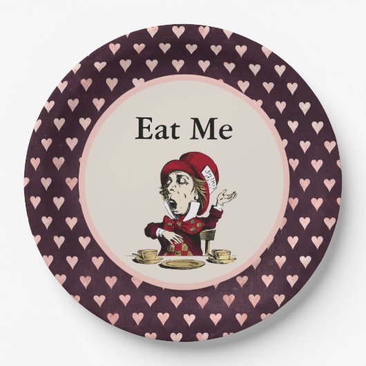 Assiettes En Carton La Bourgogne Mat Me Mad Hatter Alice au pays des m (Devant)
