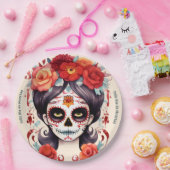 Assiettes En Carton La Calavera Catarina en Flores Rojas 🌹 (Fête)