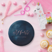 Assiettes En Carton La calligraphie blush de la marine applaudisse la (Fête)