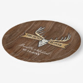 Assiettes En Carton La chasse est sur le Mariage rustique (Angle)