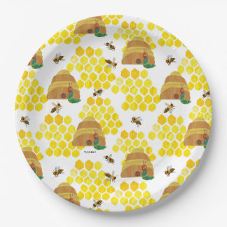 Assiettes En Carton La chenille affamée | Sauvez le Motif des abeilles