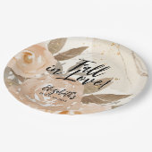 Assiettes En Carton La chute rustique dans l'amour Fleurs d'automne (Angle)