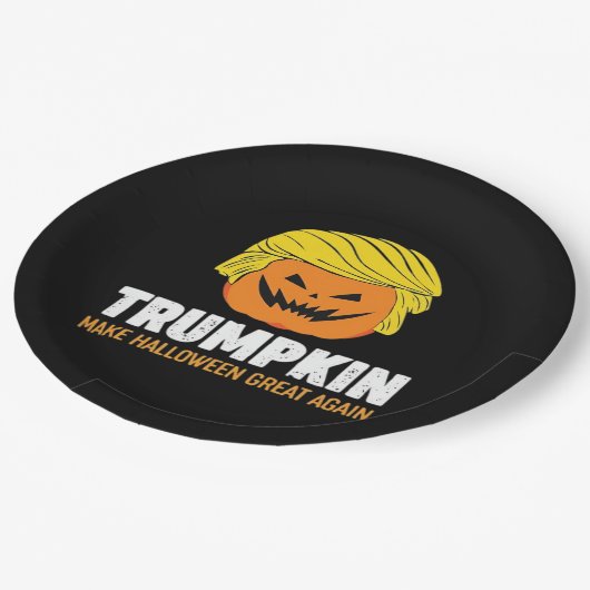 Assiettes En Carton La citrouille rend l'Halloween grand à nouveau cla (Angle)