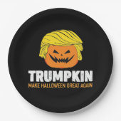 Assiettes En Carton La citrouille rend l'Halloween grand à nouveau cla (Devant)