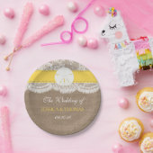 Assiettes En Carton La collection de mariages de plage de sable jaune (Fête)