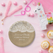 Assiettes En Carton La collection de Mariages Kraft & Lace (Fête)