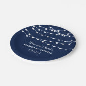 Assiettes En Carton La Collection Mariage Bleu Marine Lights (Angle)